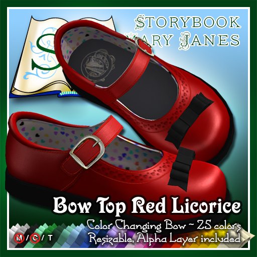 R(S)W Mary Janes - Bow Top Red Licorice