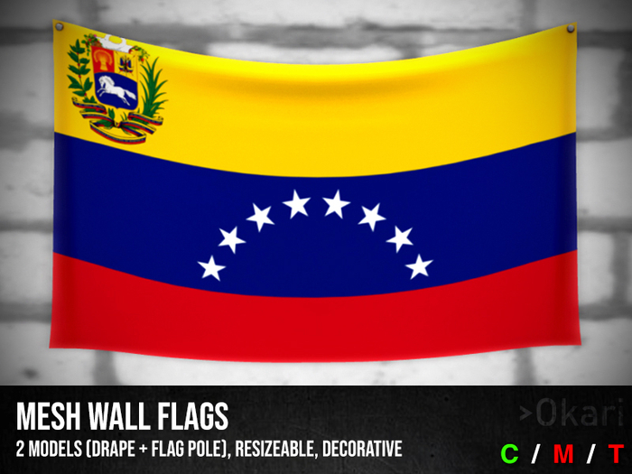 Venezuela wall flags (wall flag pole and drape)