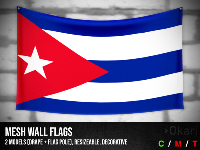 Cuba wall flags (wall flag pole and drape)