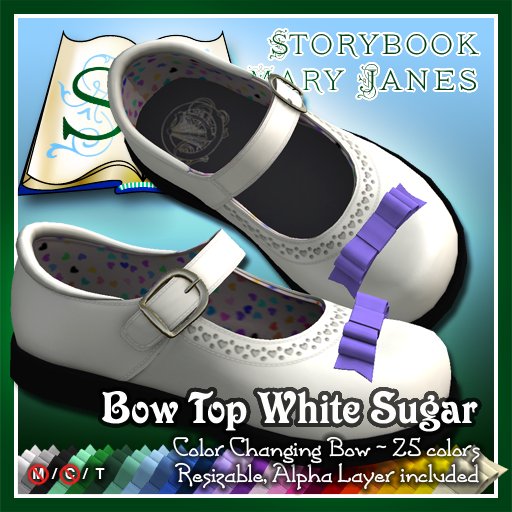 R(S)W Mary Janes - Bow Top White Sugar