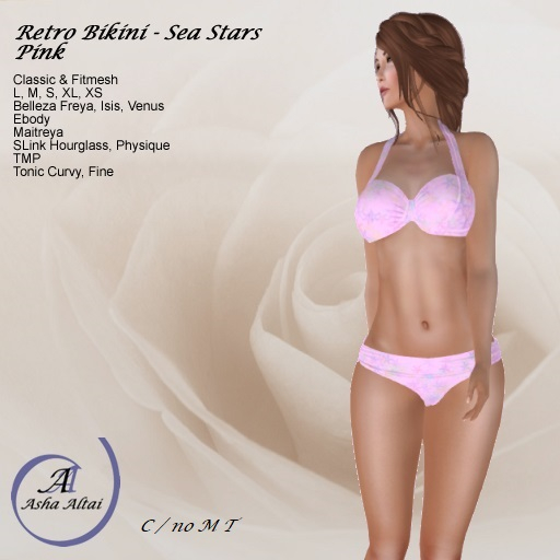 AA - Retro Bikini - Sea Stars - Pink