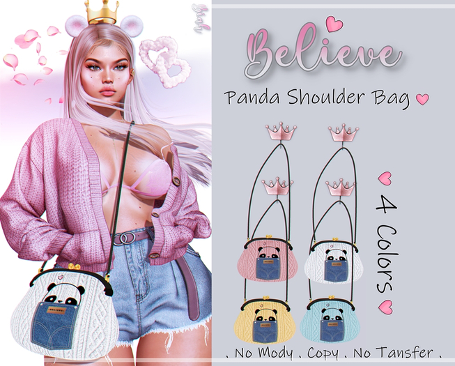 :: Believe ::Panda Shoulder Bag ::..