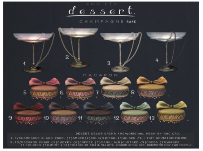 {anc}  Dessert. / champagne glass[black]4Li RARE