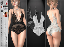 .:S&B:. Lace Teddy Kara Black and White *Mesh Body & Standard Sizes