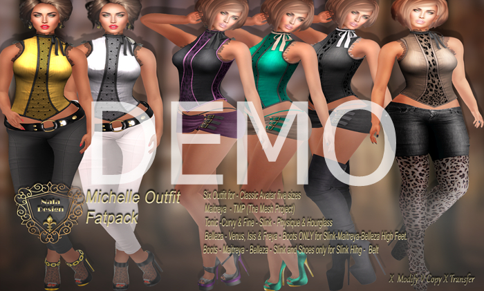 DEMO - Nala Design - Michelle Outfit Fatpack - Mesh Bodies