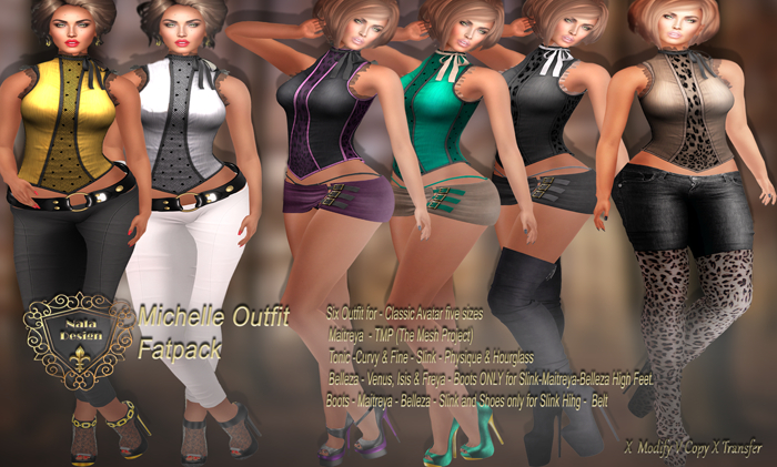 Nala Design - Michelle Outfit Fatpack - Mesh Bodies