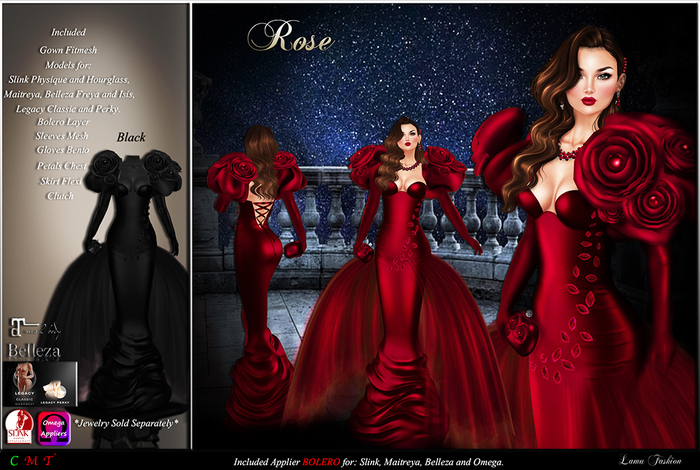 -Lamu Fashion-Gown *Rose* Black