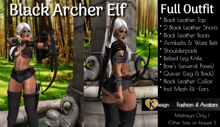 Elf - Black Archer Outfit - BOX 