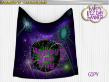 BMC3307 - HAPPY REZ DAY - DOUBLE SIDED DRAPED  BANNER.