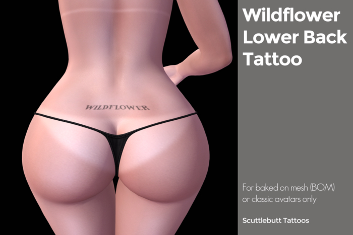 .::Scuttlebutt::. Wildflower Lower Back Tattoo