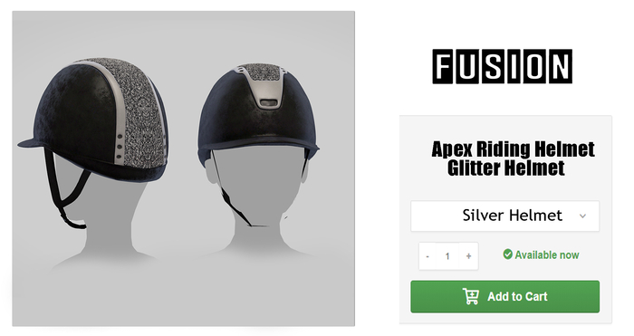 [Fusion] Apex Sparkly Riding Helmet - Silver.
