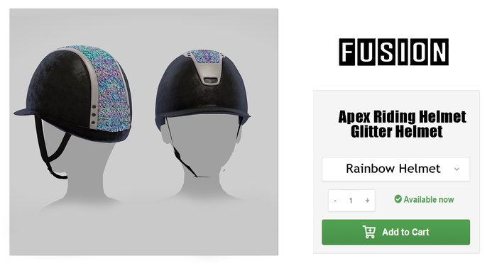 [Fusion] Apex Sparkly Riding Helmet - Rainbow. 