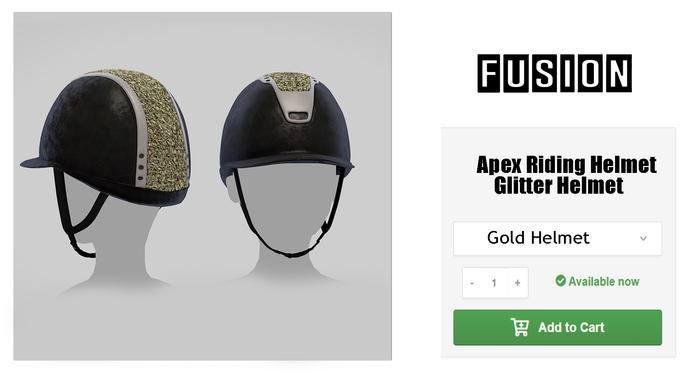 [Fusion] Apex Sparkly Riding Helmet - Gold.