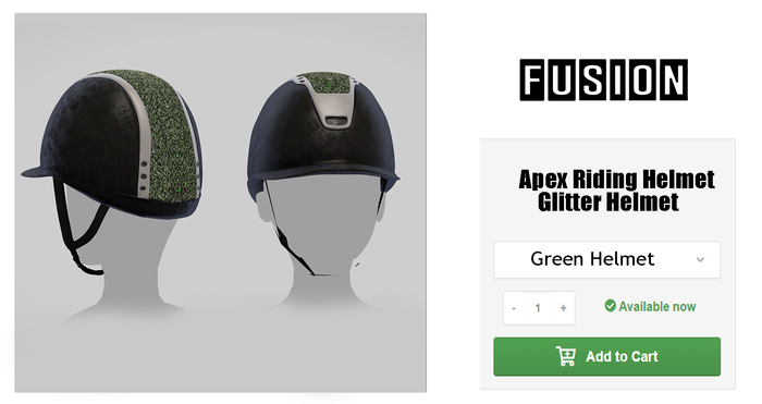 [Fusion] Apex Sparkly Riding Helmet - Green.