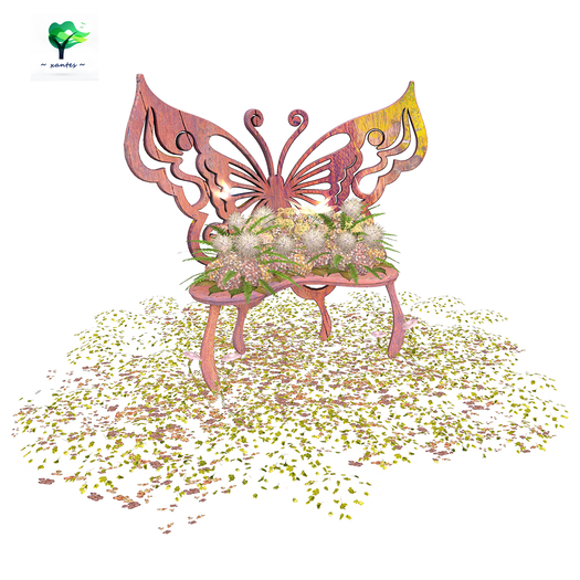 Flowers Butterfly Bench