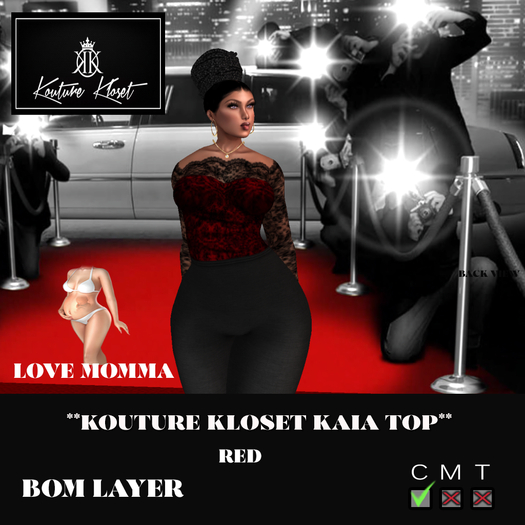 *KK Kaia Top MOMMA Red ADD ME TO UNPACK
