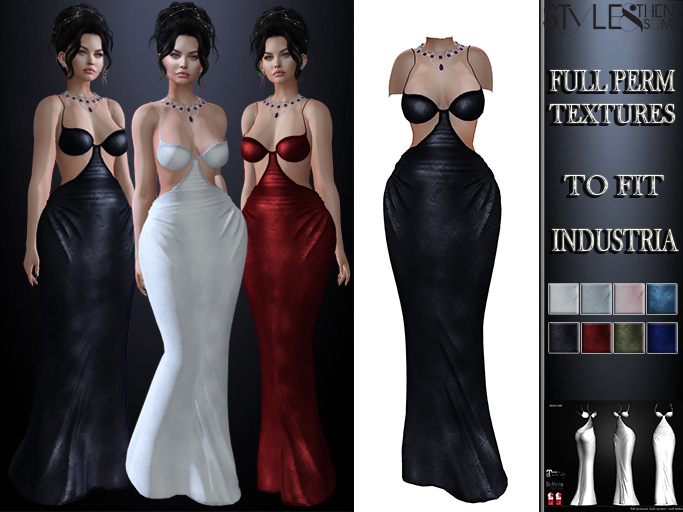 STYLES -INDUSTRIA Bust cup dress - Texture FULL PERM -v3.1