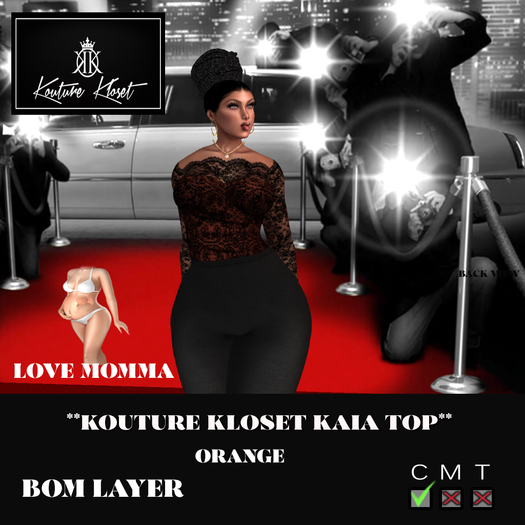 *KK Kaia Top MOMMA Orange ADD ME TO UNPACK