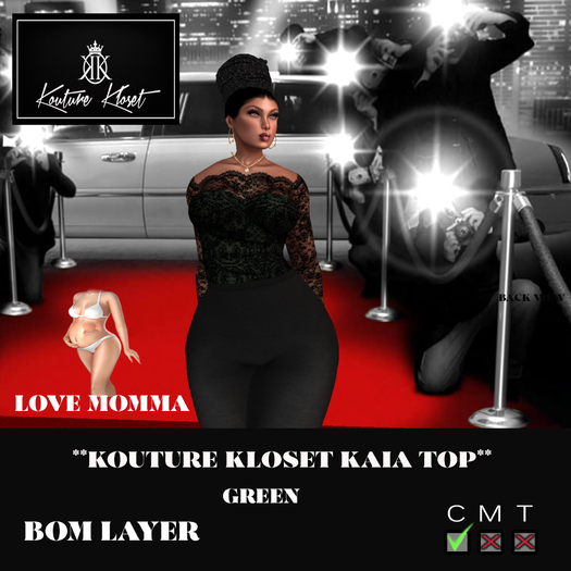 *KK Kaia Top MOMMA Green ADD ME TO UNPACK