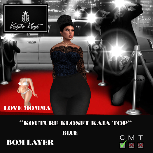 *KK Kaia Top MOMMA Blue ADD ME TO UNPACK