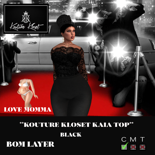 *KK Kaia Top MOMMA Black ADD ME TO UNPACK