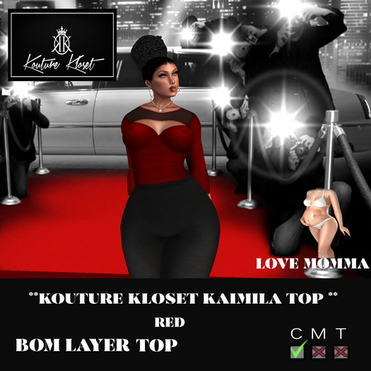 *KK Kamila Top  Red Momma  ADD TO UNPACK
