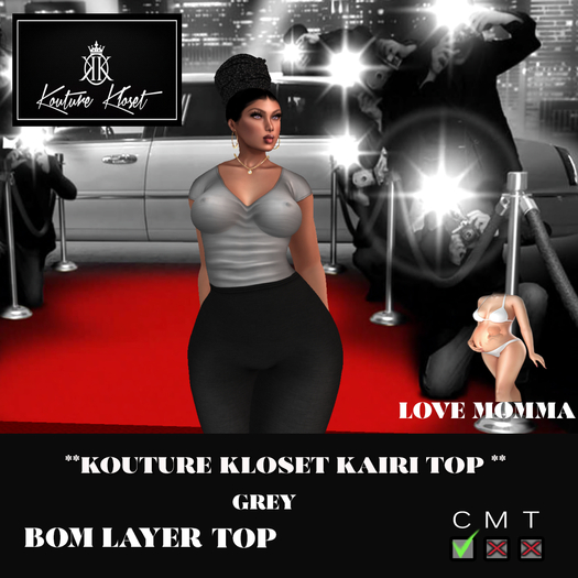 *KK Kairi Top Momma Grey ADD ME TO UNPACK