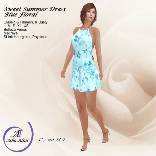 AA - Sweet Summer Dress - Blue Floral