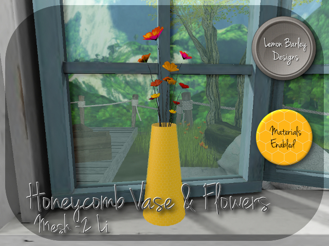 Honeycomb Vase with Cut Flowers