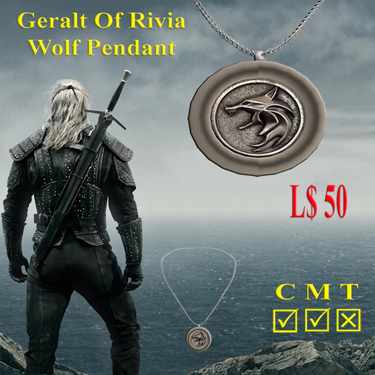 Geralt Of Rivia Wolf Pendant