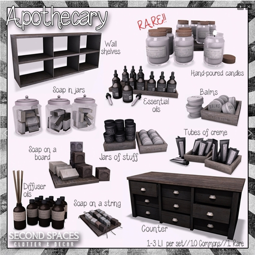 Second Spaces - Apothecary Full Set inc RARE