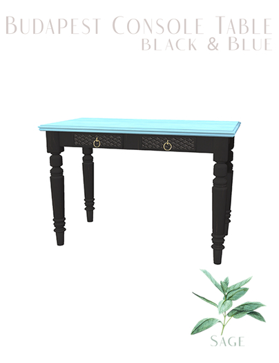 Sage - Budapest Console Table Black & Blue