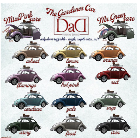 DaD -The Gardener car- Miss Pink PG m/t RARE