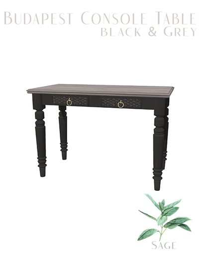 Sage - Budapest Console Table Black & Grey