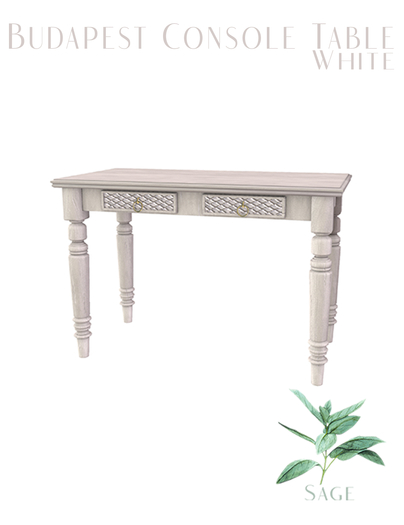 Sage - Budapest Console Table White