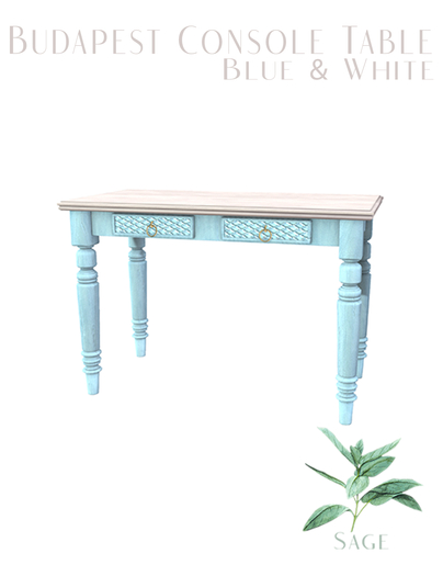 Sage - Budapest Console Table Blue & White