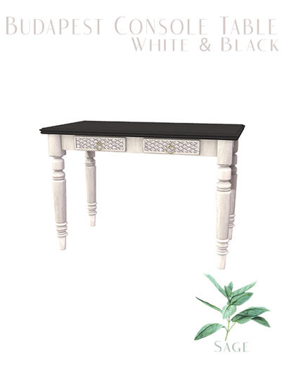 Sage - Budapest Console Table White & Black