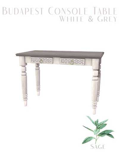 Sage - Budapest Console Table White & Grey