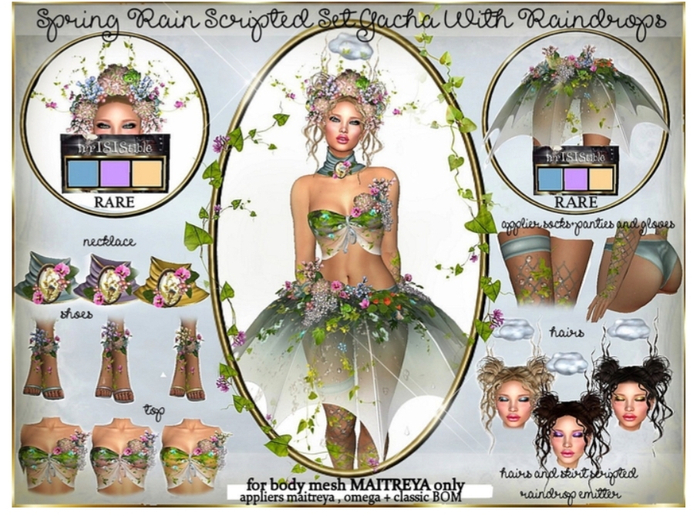 RARE irrlSIStible SPRING RAIN MAITREYA HEADPIECE AND HUD RARE