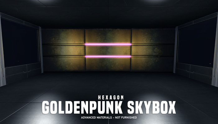HEXAGON goldenpunk skybox - pink & gold