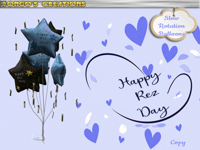 BMC3317 - SLOW ROTATION -  HAPPY REZ DAY STAR BALLOONS.