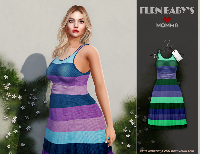 [FLRN DESIGN] - MOMMA STRAPPY DRESS STRIPED GREEN
