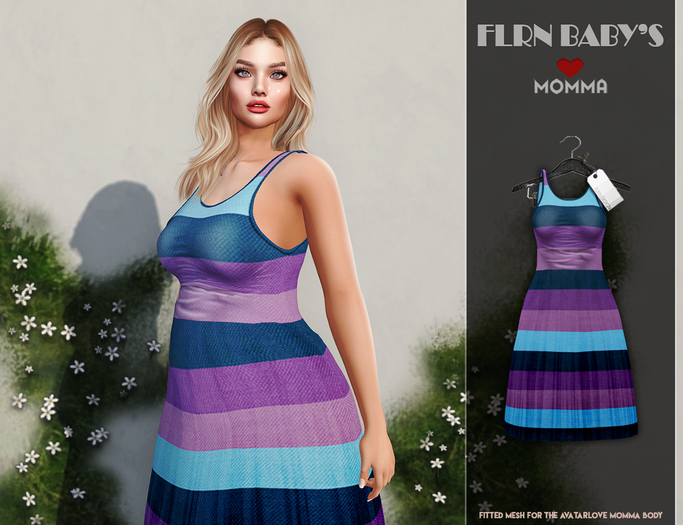 [FLRN DESIGN] - MOMMA STRAPPY DRESS STRIPED LILAC