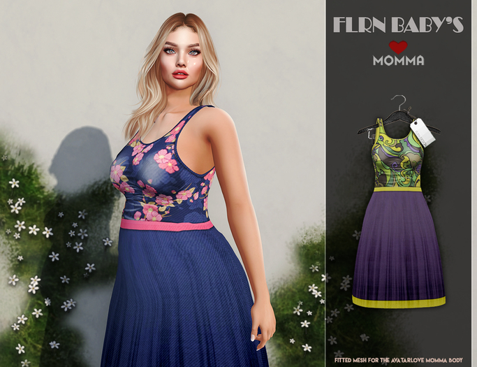 [FLRN DESIGN] - MOMMA STRAPPY DRESS PATTERN PURPLE
