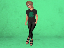 St.Patrick's-Shamrock-Ladies v-neck shirt