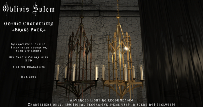 [+Oblivis+] Gothic Chandelier BRASS PACK