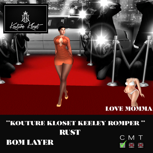 *KK KEELEY ROMPER MOMMA RUST (ADD TO UNPACK)