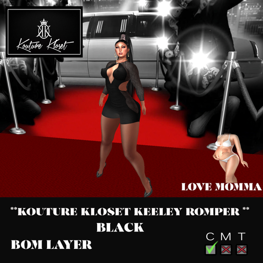 *KK KEELEY ROMPER MOMMA BLACK (ADD TO UNPACK)