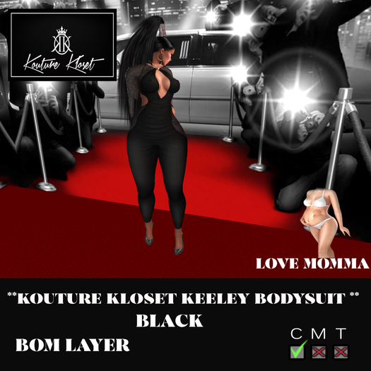 *KK KEELEY BODYSUIT MOMMA BLACK (ADD TO UNPACK)