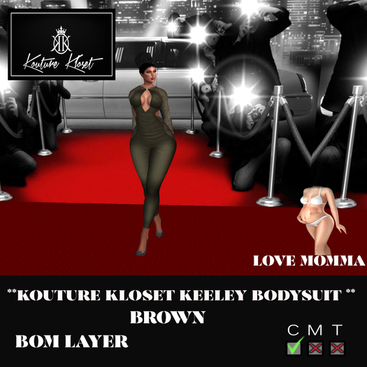*KK KEELEY BODYSUIT MOMMA BROWN  (ADD TO UNPACK)